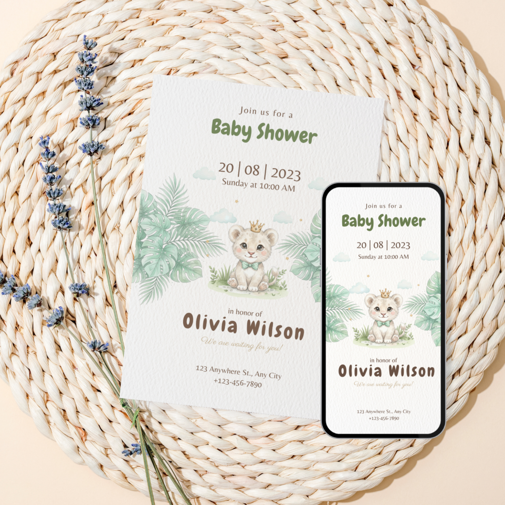 baby shower lion